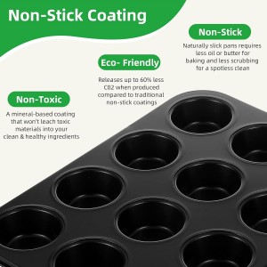 11-Piece Nonstick Baking Pans Set - Professional Grade Carbon Steel Bakeware with Premium Coating- Dishwasher Safe, Stackable, Oven Safe to 450°F (Black)