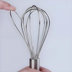 10-inch stainless steel whisk, suitable for mixing batter, whipping cream and mixing seasonings (304 egg beater steel wire thickened)