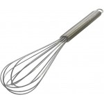 10-inch stainless steel whisk, suitable for mixing batter, whipping cream and mixing seasonings (304 egg beater steel wire thickened)