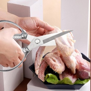 Silver Kitchen Scissors -Heavy Duty & All Purpose shears, Stainless Steel, Ideal for office & Home Use, Industrial Grade