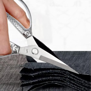 Silver Kitchen Scissors -Heavy Duty & All Purpose shears, Stainless Steel, Ideal for office & Home Use, Industrial Grade