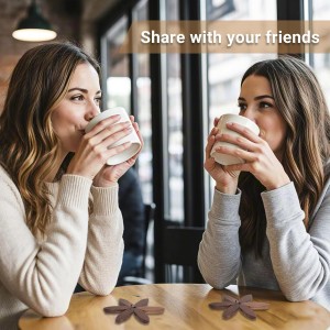 Yuoyar Coasters, Wooden Tree-Shaped sapele Wood Drink Coasters Set for Coffee Table, Kitchen Table Decor