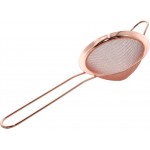 Rose Gold Fine Mesh Strainer - 304 Stainless Steel Handheld Sieve, Small Kitchen Filter for Baking, Tea & Cocktail Making