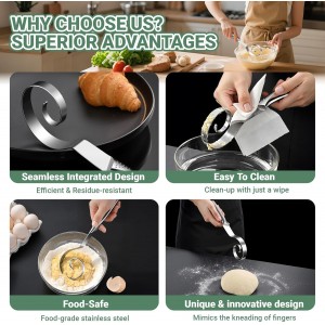 Seamless Danish Dough Whisk Stainless Steel Bread Sourdough Whisks for Cooking, Whisking, Pizza, Pastry, Cake Batter, Biscuits,Dishwasher Safe Dutch Whisk 10