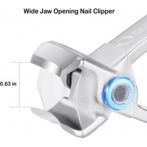 Nail Clippers with Catcher - Anti Splash Wide Jaw Opening Thick Toenail Clippers for Seniors | Self-Collecting Fingernail Cutter Heavy Duty Toe Nail Clippers for Men & Women | Silver | L