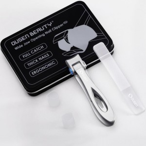 Nail Clippers with Catcher - Anti Splash Wide Jaw Opening Thick Toenail Clippers for Seniors | Self-Collecting Fingernail Cutter Heavy Duty Toe Nail Clippers for Men & Women | Silver | L