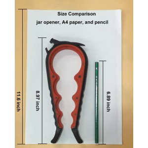 Otstar Jar Opener Bottle Opener and Can Opener for Weak hands, Seniors with Arthritis and Anyone with Low Strength, Mutil Jar Opener Get Lids Off Easily (Black and Red)