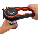 Otstar Jar Opener Bottle Opener and Can Opener for Weak hands, Seniors with Arthritis and Anyone with Low Strength, Mutil Jar Opener Get Lids Off Easily (Black and Red)