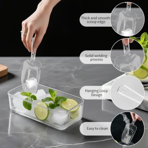 12 Pcs Clear Plastic Ice Scoop, Medium Multi Purpose Plastic Ice Scoop Sets, Ices Cube Scoops for Freezer Ices Machine Dry Goods Canisters Candy Buffet Kitchen Food Coffee Wedding Desserts（6.7 Inch）