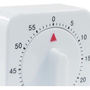 60 Minute Mechanical Kitchen Timer - Loud Alarm Visual Countdown Timer for Cooking, Baking, Homework, and Exercise - No Batteries Required(White)