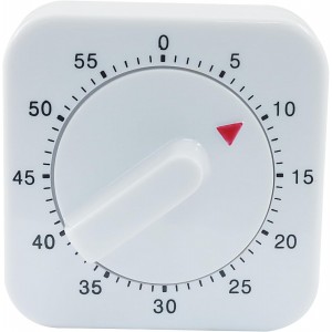 60 Minute Mechanical Kitchen Timer - Loud Alarm Visual Countdown Timer for Cooking, Baking, Homework, and Exercise - No Batteries Required(White)