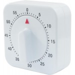 60 Minute Mechanical Kitchen Timer - Loud Alarm Visual Countdown Timer for Cooking, Baking, Homework, and Exercise - No Batteries Required(White)