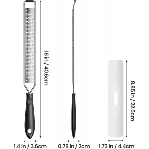 Zester Grater With Handle Cheese Grater for Lemon Zester Kitchen,Black