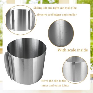 High 15cm Cake Rings High Acetate Cake Collar Set - Adjustable 6 to12 Inches Stainless Steel Baking Rings Round Molds with 6.3inchx394inch Clear Acetate Sheets Roll for Baking Pastry