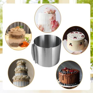 High 15cm Cake Rings High Acetate Cake Collar Set - Adjustable 6 to12 Inches Stainless Steel Baking Rings Round Molds with 6.3inchx394inch Clear Acetate Sheets Roll for Baking Pastry