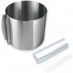 High 15cm Cake Rings High Acetate Cake Collar Set - Adjustable 6 to12 Inches Stainless Steel Baking Rings Round Molds with 6.3inchx394inch Clear Acetate Sheets Roll for Baking Pastry