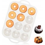 Vinino Silicone Mini Fluted Tube Cake Pans with Metal Reinforced Frame, 12-Cavity Mini Flan Molds, Non-stick Cupcakes Pans for Baking, Donuts, Muffins, Cornbread, Brownies, Jellies