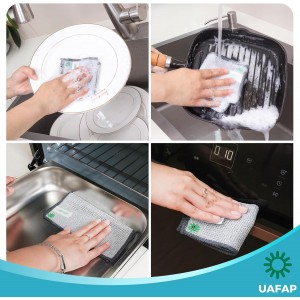 12 PCS Non Scratch Wire Dishcloth, Cleans Fast Without Scratching, Stands Up to Stuck-on Grime, Multi-Surface Safe, Wire Dishwashing Rag Cleaning Power for Everyday Jobs 7.87“ x 7.87”