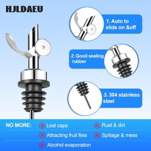 12PCS Weighted Liquor Pour Spout, Stainless Steel Liquor Bottle Pourers, Auto Flip Olive Oil Spout Bottle Pourers for Wine Syrup Vinegar Home Bar Accessories