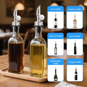 12PCS Weighted Liquor Pour Spout, Stainless Steel Liquor Bottle Pourers, Auto Flip Olive Oil Spout Bottle Pourers for Wine Syrup Vinegar Home Bar Accessories