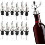 12PCS Weighted Liquor Pour Spout, Stainless Steel Liquor Bottle Pourers, Auto Flip Olive Oil Spout Bottle Pourers for Wine Syrup Vinegar Home Bar Accessories