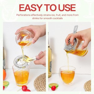 Giantree 16Pack Cocktail Strainer for Drinks, Stainless Steel Bar Bartender Strainer Silver Professional Juice Strainers with High Density Spring Shaker Shelf Mixologists Drinking Water Filtering