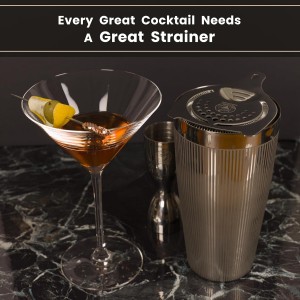 Cocktail Strainer for Drinks | Stainless Steel Bar tools | Ergonomic Hawthorne Strainer for Cocktail Shaker with High-Dense Spring | Silver Bar Strainers | Wizardtender