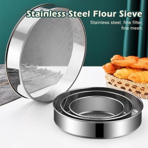 3-Pack Stainless Steel Flour Sifter Set with 40 Mesh, (6, 8, 10 Inches) Round Sieves for Baking Cakes, Bread, Pastries, Cookies, And Muffins Easy to Use, Dishwasher Safe