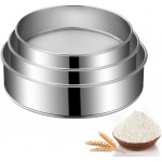 3-Pack Stainless Steel Flour Sifter Set with 40 Mesh, (6, 8, 10 Inches) Round Sieves for Baking Cakes, Bread, Pastries, Cookies, And Muffins Easy to Use, Dishwasher Safe