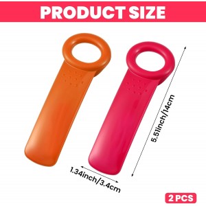Ouligay 2PCS Jar Openers for Seniors, Jar Lid Opener, Plastic Lid Opener, Church Key Can Opener Jar Opener Gripper 5.51 inch, Rose Red & Orange