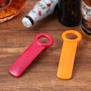 Ouligay 2PCS Jar Openers for Seniors, Jar Lid Opener, Plastic Lid Opener, Church Key Can Opener Jar Opener Gripper 5.51 inch, Rose Red & Orange