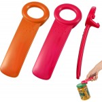 Ouligay 2PCS Jar Openers for Seniors, Jar Lid Opener, Plastic Lid Opener, Church Key Can Opener Jar Opener Gripper 5.51 inch, Rose Red & Orange
