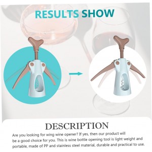 Stainless Wine Bottle Wing Corkscrew Press Extract Opener Design Easy to Use for Parties