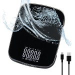 DETECTO Digital Kitchen Scale, Highly Accurate, Compact Glass Platform, Easy-to-Read Display, USB Rechargeable, 22 lb Capacity, Black/White (Black)