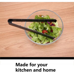 Plastic Serving Tongs 24 Pack, 9 Inch Black Disposable Kitchen Utensils, Food Safe Salad Tongs for Buffets BBQ (24, Black)