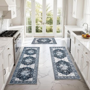 Kitchen Rug Set 3Pcs, Boho Rug Sets Non Slip Washable for Floor Thick Farmhouse Kitchen Decor Runner Rugs for Kitchen, Entryway，Laundry, Hallways 20''x32''+20''x48''+20''x59