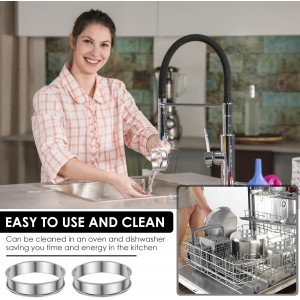 24 Pack 4 Inch Cookie Rings for Baking, Stainless Steel English Muffin Rings Double Rolled, Round Metal Cooking Pastry Ring Baking Molds for Cookies Dessert Crumpets Baking Food Making Tool (4 inch)