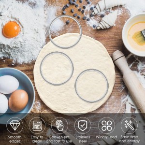 24 Pack 4 Inch Cookie Rings for Baking, Stainless Steel English Muffin Rings Double Rolled, Round Metal Cooking Pastry Ring Baking Molds for Cookies Dessert Crumpets Baking Food Making Tool (4 inch)