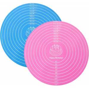 2 PCS 12 Inch Silicone Cake Mat Round Si...