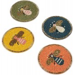 Beaded Coaster Set of 4 – Multicolor Glass-Bead Drink Coasters, Boho Table Decor for Dining & Gifting