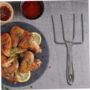 PRETYZOOM 2pcs Stainless Steel Barbecue Spit Chicken Arms Roaster Poultry Forks Meat Carving Forks for Bbq