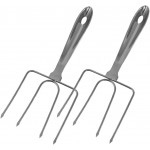 PRETYZOOM 2pcs Stainless Steel Barbecue Spit Chicken Arms Roaster Poultry Forks Meat Carving Forks for Bbq