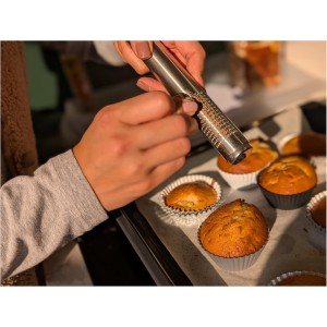 Nutmeg Grater with Silicone Brush & Storage - 18/10 Stainless Steel, Compact Spice & Nut Grinder Tool for Fresh Nutmeg Powder