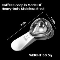 2PCS Coffee Scoop, 1 Tablespoon Stainless Steel Measuring Spoon Set for Ground Coffee, Short Handle Design Fits into Canisters, 15ml (1Tbsp) per Scoop
