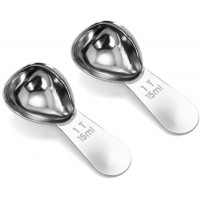 2PCS Coffee Scoop, 1 Tablespoon Stainless Steel Measuring Spoon Set for Ground Coffee, Short Handle Design Fits into Canisters, 15ml (1Tbsp) per Scoop