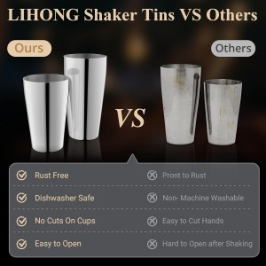 Stainless Steel Cocktail Shaker, 3-Piece Mixology Bartender kit, Bar Set with 18oz & 28oz Mixed Drink Shaker, Cocktail Tin Hawthorne Strainer