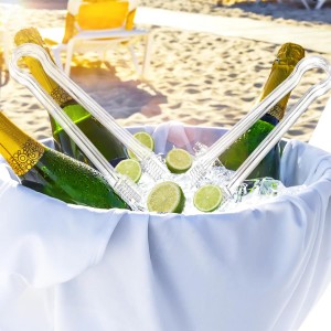 8 PCS Plastic Serving Tongs, 6.3 Inches Disposable Clear Tongs, Kitchen Small Serving Utensil Tongs for Party Catering Buffet Bakery Salad Cookies Ice