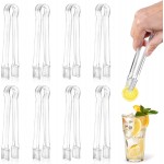 8 PCS Plastic Serving Tongs, 6.3 Inches Disposable Clear Tongs, Kitchen Small Serving Utensil Tongs for Party Catering Buffet Bakery Salad Cookies Ice