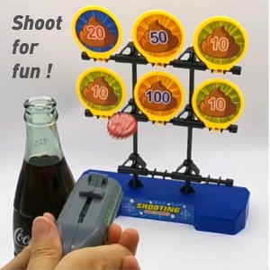 bottle cap shooting gun - Fun bottle opener tool launches bottle caps for parties, barbecues, and bar games (black-red-blue-grey)