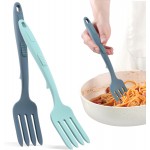 2pcs Silicone Flexible Forks, Non Stick Cooking Fork Multifunctional Spaghetti Fork Heat Resistan-t Baking For-k with Hanging Hole, for Stir Mix Mash(COLOR:Lake Blue, Dark Blue)